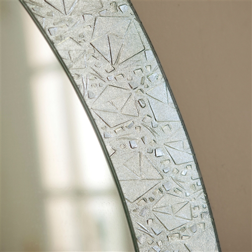 New Oval Frame Bathroom Vanity Wall Mirror with Elegant Crystal Look Border